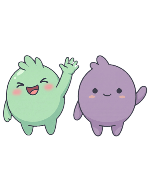 Max and Dot, waving